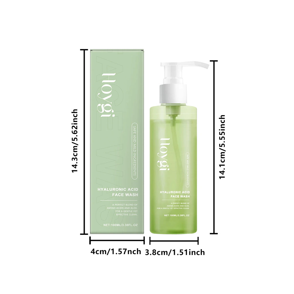 Hyaluronic Acid Cleansing Gel Pore Cleaning & Hydrating Non-Drying Face Wash Exfoliating Moisturizing Formula Facial Cleansing