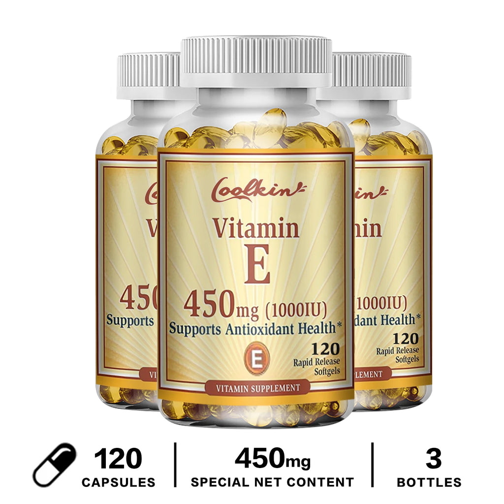 Vitamin E Capsules 450mg - Skin Firming, Wrinkle Reduction, Anti-aging, Antioxidant