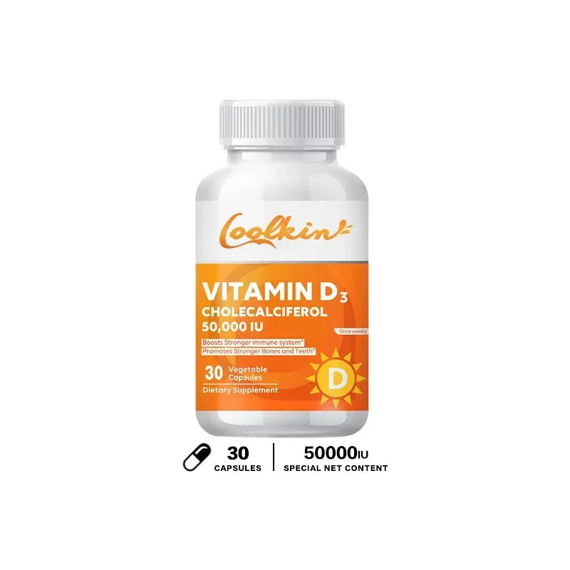 High Potency Vitamin D3 50,000 IU - 120 Vegetarian Capsules - Gluten Free Non-GMO Vitamin D Supplement