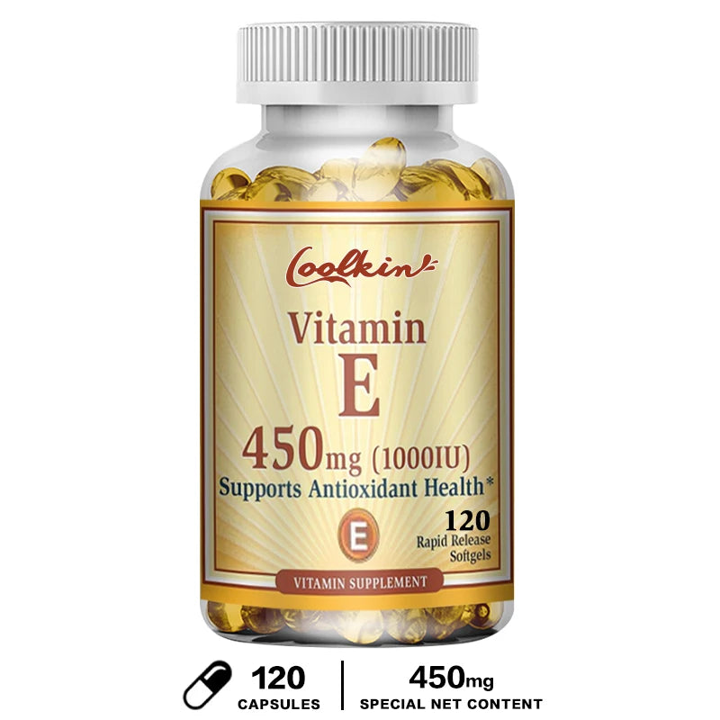 Vitamin E Capsules 450mg - Skin Firming, Wrinkle Reduction, Anti-aging, Antioxidant