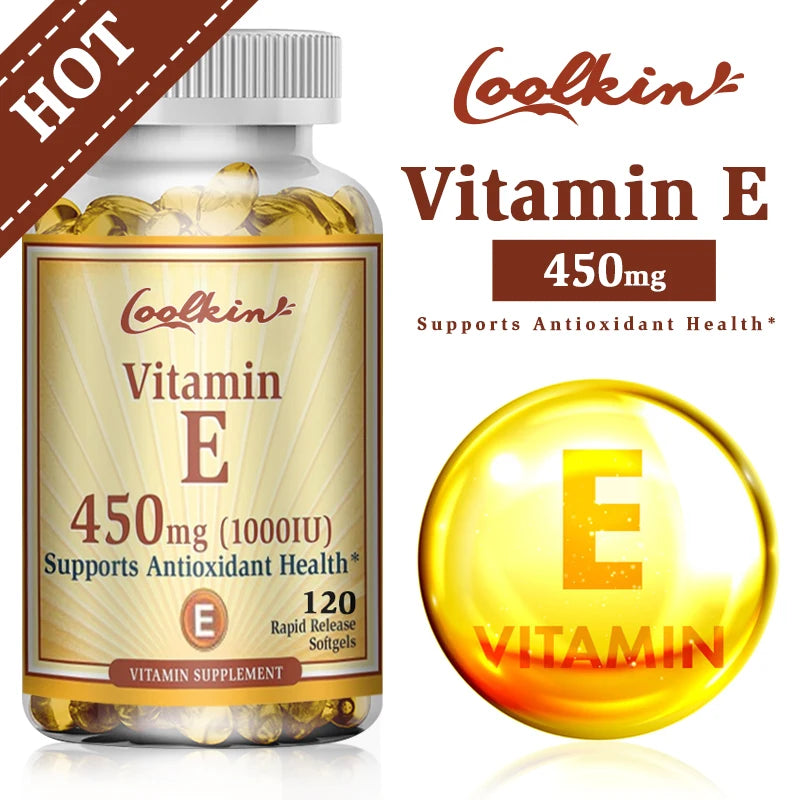 Vitamin E Capsules 450mg - Skin Firming, Wrinkle Reduction, Anti-aging, Antioxidant