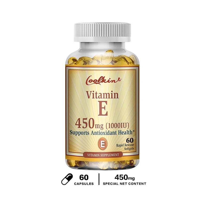 Vitamin E Capsules 450mg - Skin Firming, Wrinkle Reduction, Anti-aging, Antioxidant