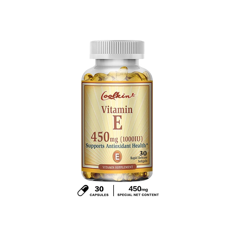 Vitamin E Capsules 450mg - Skin Firming, Wrinkle Reduction, Anti-aging, Antioxidant